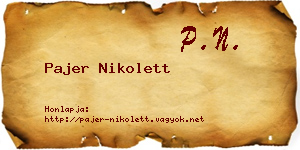 Pajer Nikolett névjegykártya